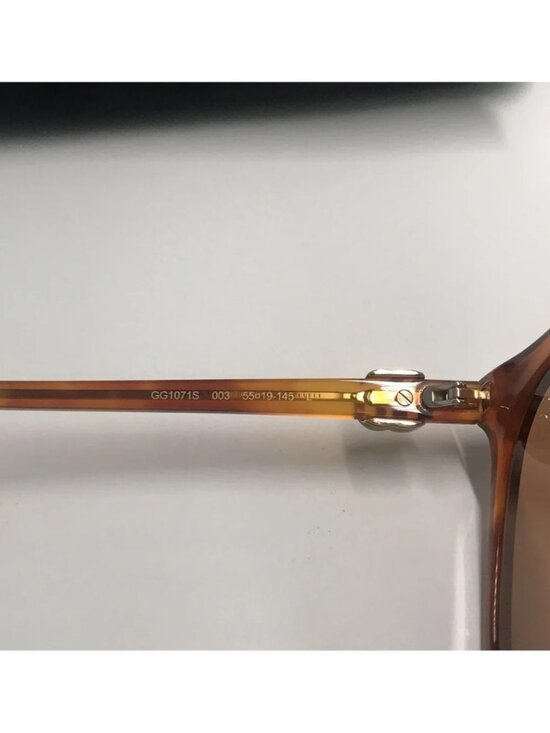 New Authentic Gucci GG1071S 003 Havana Cat-Eye Sunglasses Brown Lenses main image 12